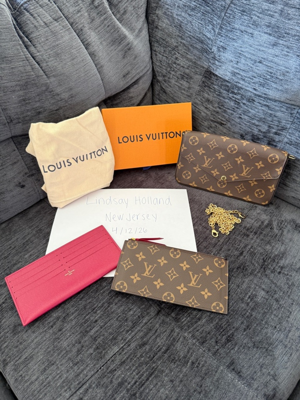 Louis Vuitton Monogram Canvas Compact Wallet in Brown with Card Holder